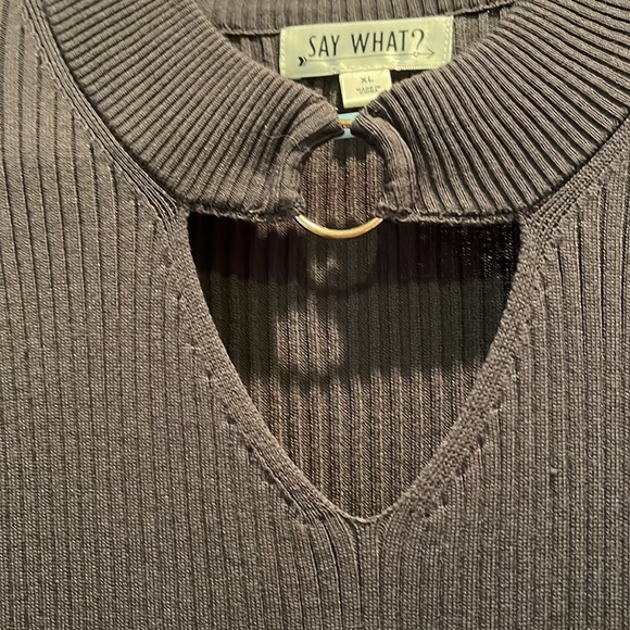 Dark gray sweater dress, cute cut out - Picture 2 of 3